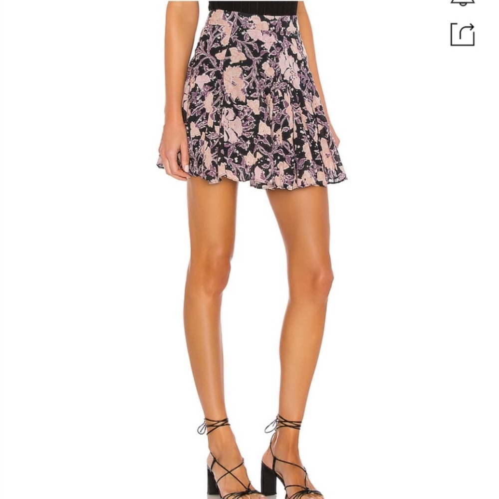 Free People End of the Island mini floral Summer Skirt XS 0 New